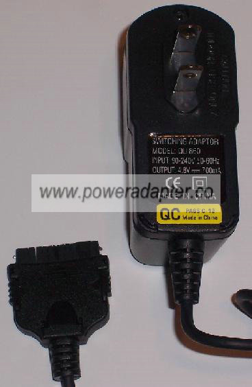 QU 860 AC DC ADAPTER 4.8V 700mA SWITCHING POWER SUPPLY FOR CELL - Click Image to Close